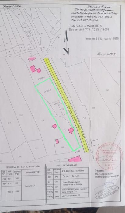 Vand teren intravilan in centrul comunei Tarcea