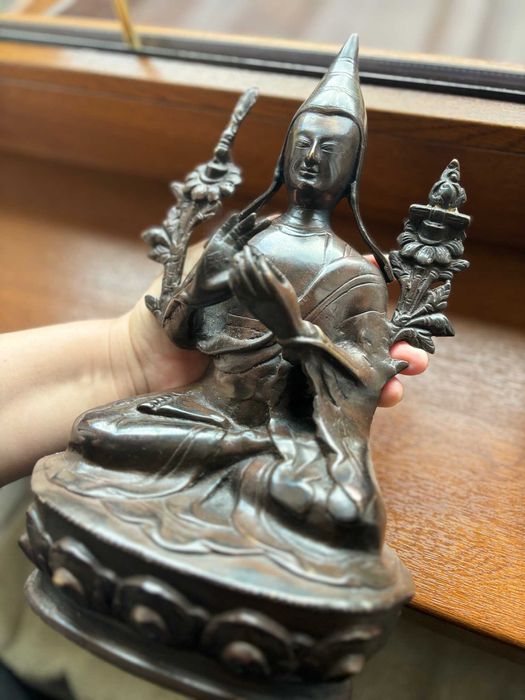Statuetă Buddha Tsongkhapa/Budha/bronz patinat/30cm.