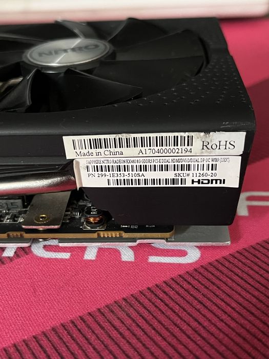 Видеокарта RX480 8gb Nitro Sapphire Radeon
