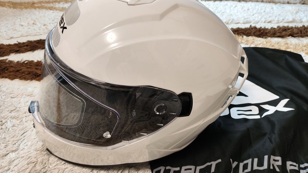 Casca moto integrala Apex FI200 alb lucios XXL