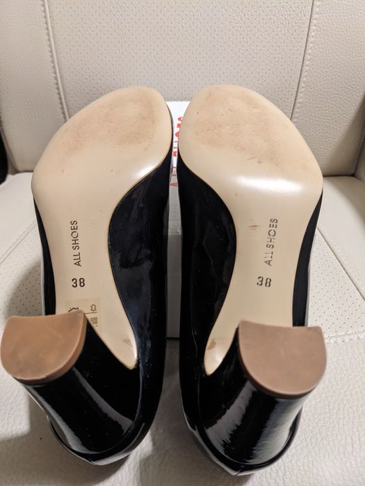 Pantofi de damă ALL SHOES (Denis) negri, din piele lăcuită, mărimea 38