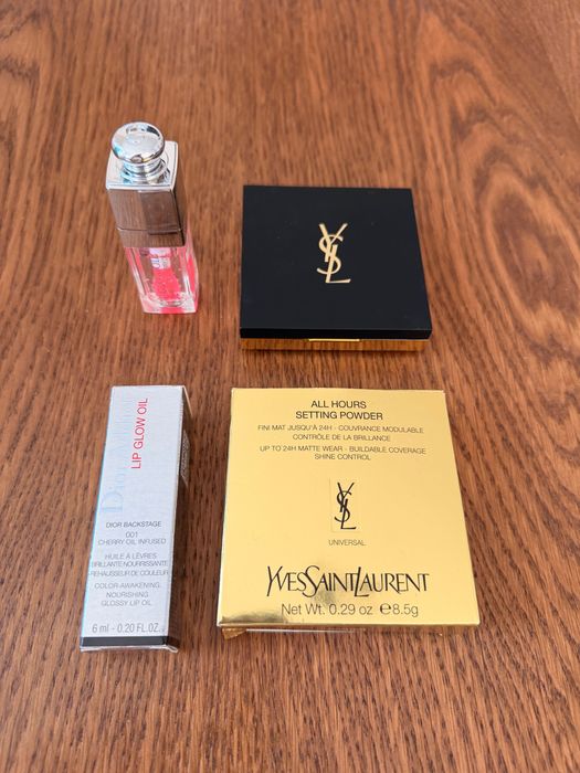 Ysl сетинг пудра + Dior lip glow oil
