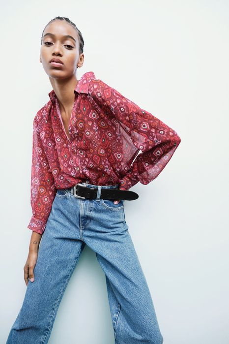 Bluza camasa cu imprimeu Zara