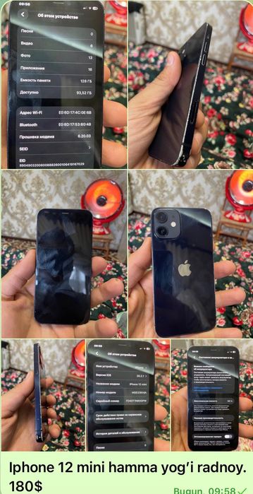 Iphone 12 mini sotiladi, toza ishlatilgan