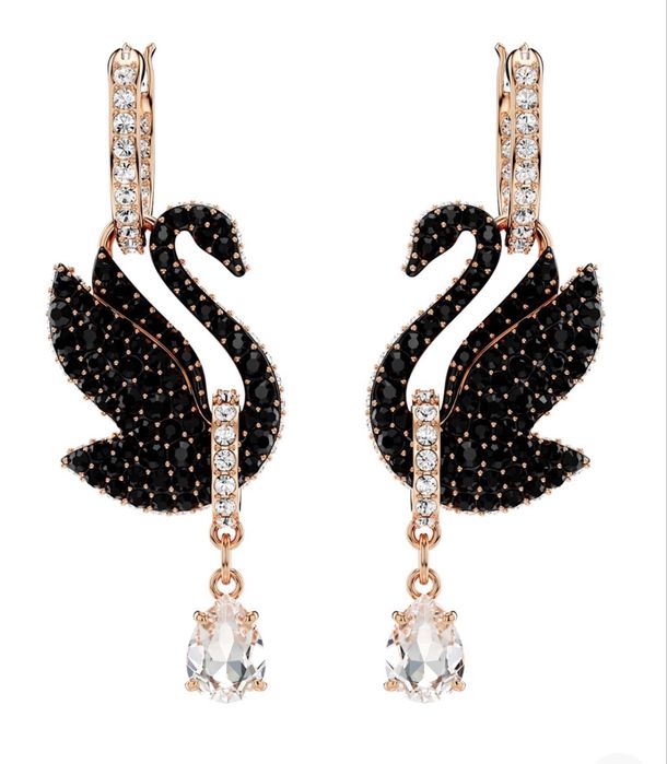 Сережки Swarovski в форме лебедя