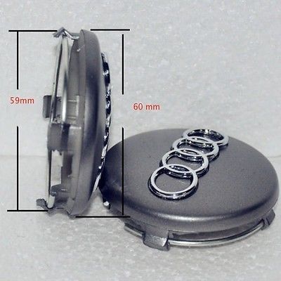 4 Capace jante Audi 60, 68 mm. negre/gri Noi ambalate!