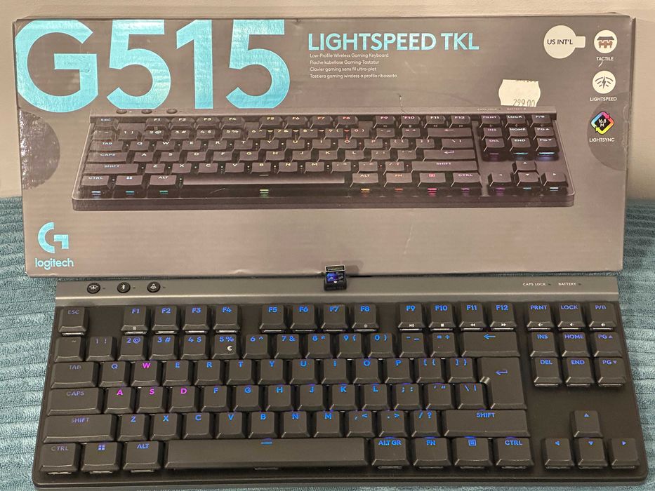 Безжична механична клавиатура Logitech Lightspeed TKL G515 в гаранция