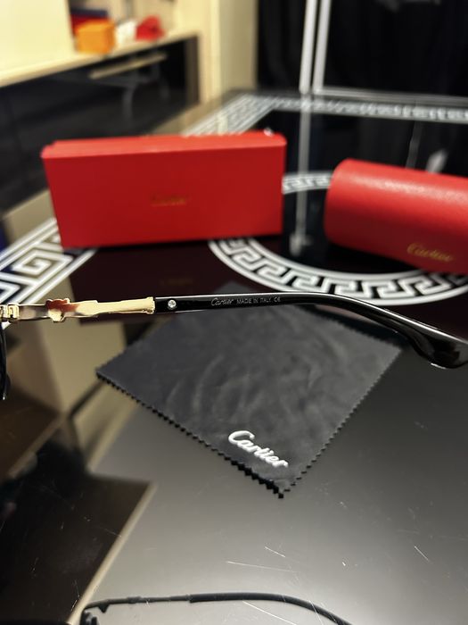 Ochelari de soare Cartier Rimless Luxury Gold Black – model rar, calitate premium
