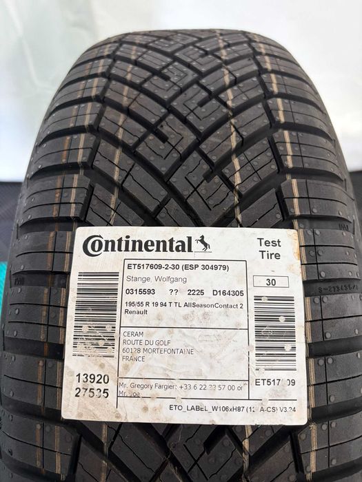 Set anvelope allseason mixte 195 55 R19 Continental Contact 2 94T dot mai 2025