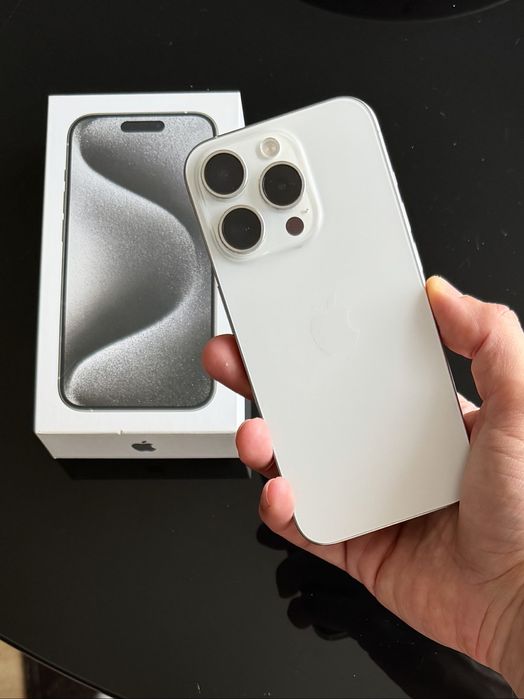 iPhone 15 Pro 512GB White Titanium, Fullbox, ca nou, liber de retea