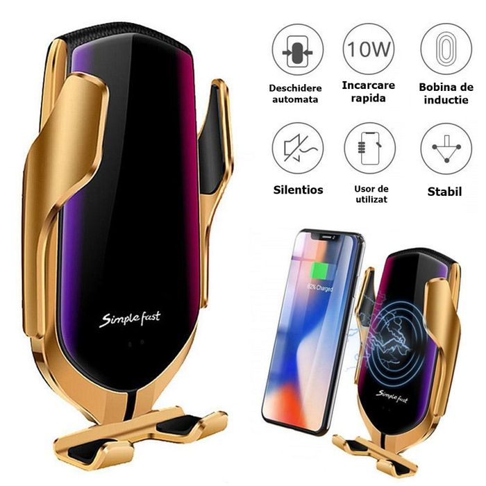 Suport auto incarcare wireless IdeallStore®, Vrum Friend, infrarosu