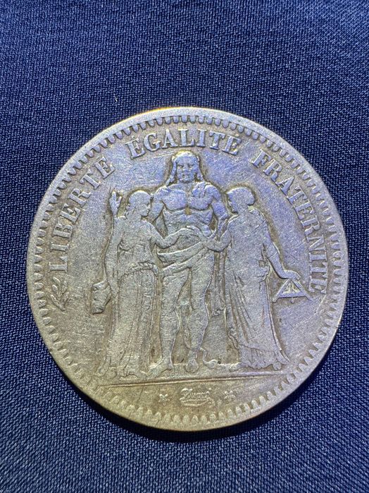 Lot 4 monede argint 5 Francs (Franci)