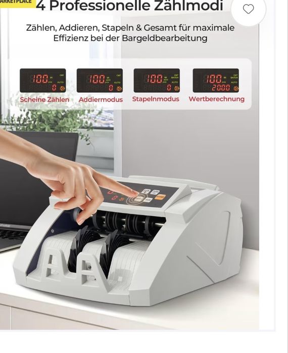 Професионална машина за броене на пари с UV/MG/IR/DD откритие – Черен