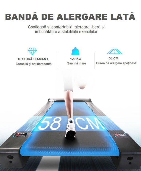 Banda Alergare F3 Electrica Viteza 1-12km/h Greutate suportata 120Kg