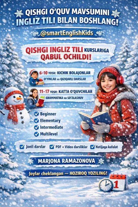 INGLIZ TILI o'qtuvchi (Onlayn repititor)