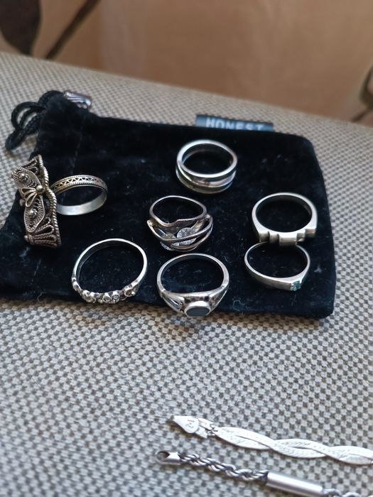 Сребърни неща, висулки,  пръстени