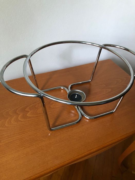 Съд с капак за топло сервиране с подгряваща свещ, кръгъл, Delux