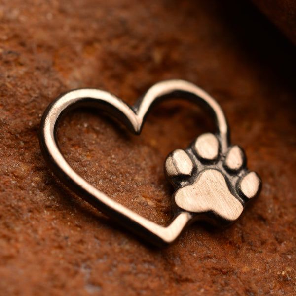 Сребърен медальон 925 Сърце и лапичка – символ на обичта към животните