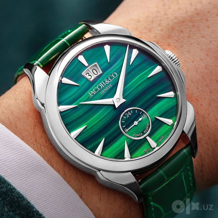 Jacob & Co Palatial Classic Manual Big Date Malachite Stainless Steel