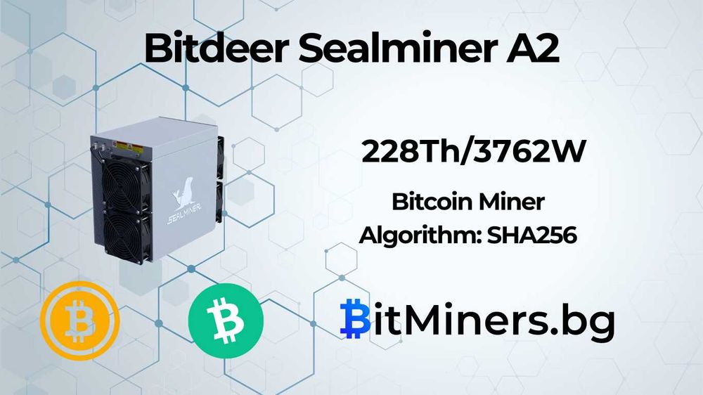 Bitdeer Sealminer A2, 228Th/s, 3762W, Биткойн Майнър