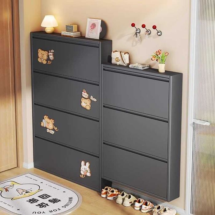 Настенная обувница/минималистичная/тонкие линии/мягкие углы