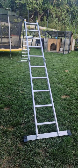 Scara multifunctionala din aluminiu, 4 tronsoane ( 4 x5 trepte),  6 metri total