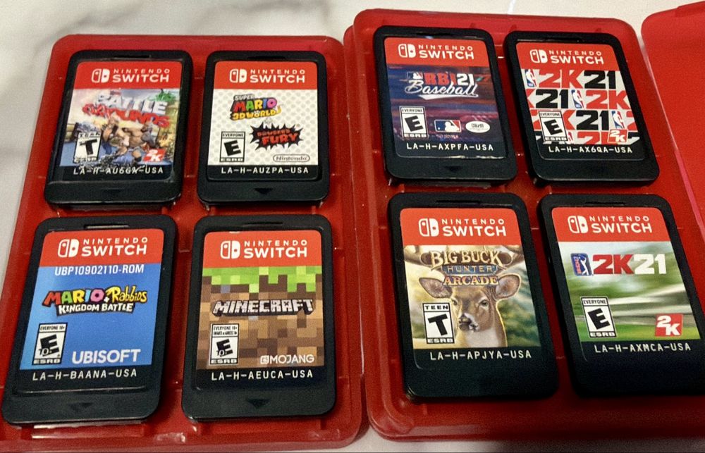 Картриджи switch,minecraft,mario