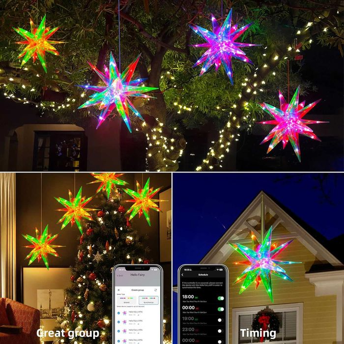 Vârf stea de pom de Crăciun tree topper (nu Twinkly)