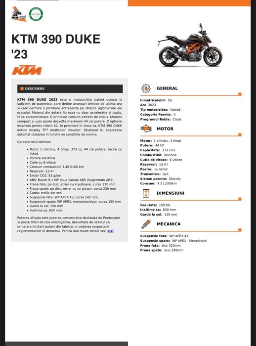 Motocicleta Ktm 390 Duke