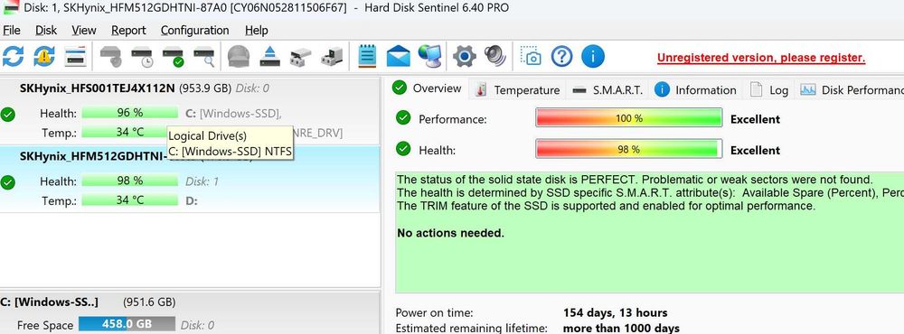 SSD Sk Hynix 512 Gb m.2 PCIe HFM512GDHNI- 87a0B