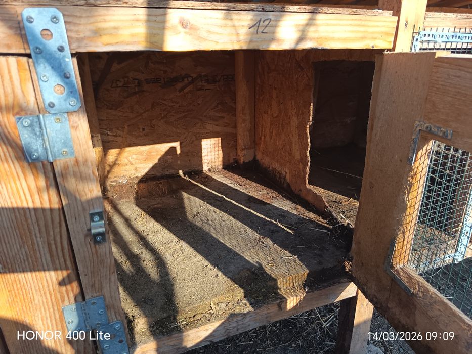 Cușcă iepuri cu 3 compartimente