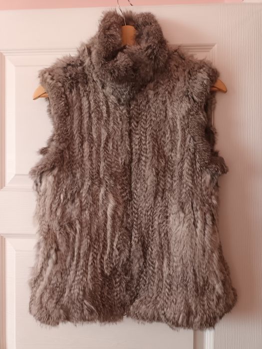 Елек естествена заешка кожа