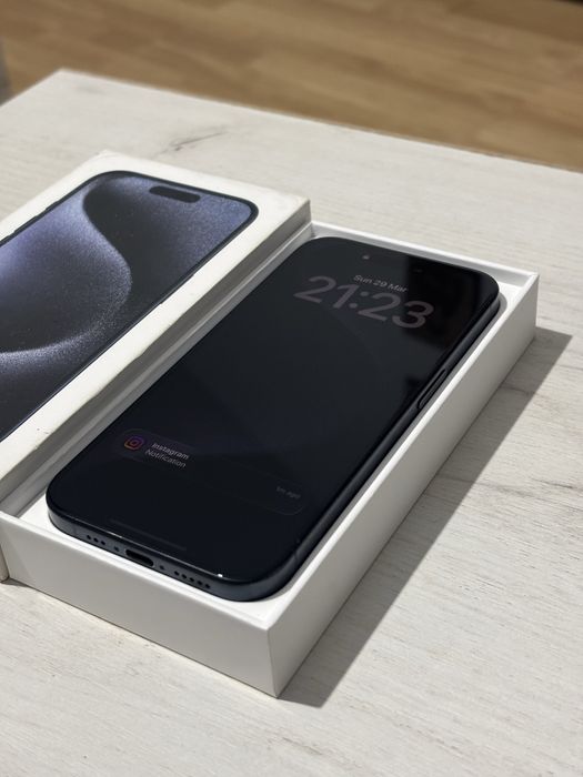 Iphone 15 Pro titan blue IMPECABIL + factura