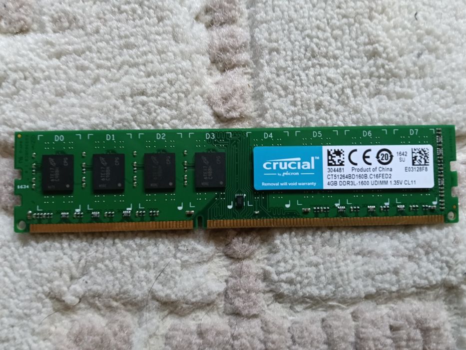 RAM Memorii 4 GB DDR3 Crucial plus 1GB HP DDR3