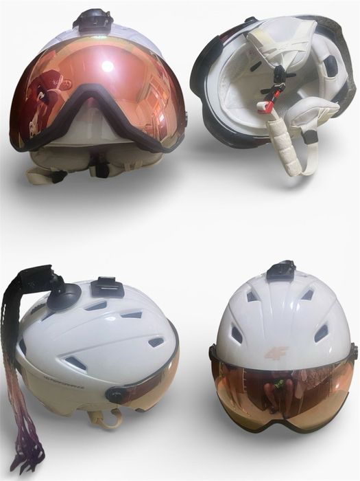 Casca de schi fete cu ochelari încadrați