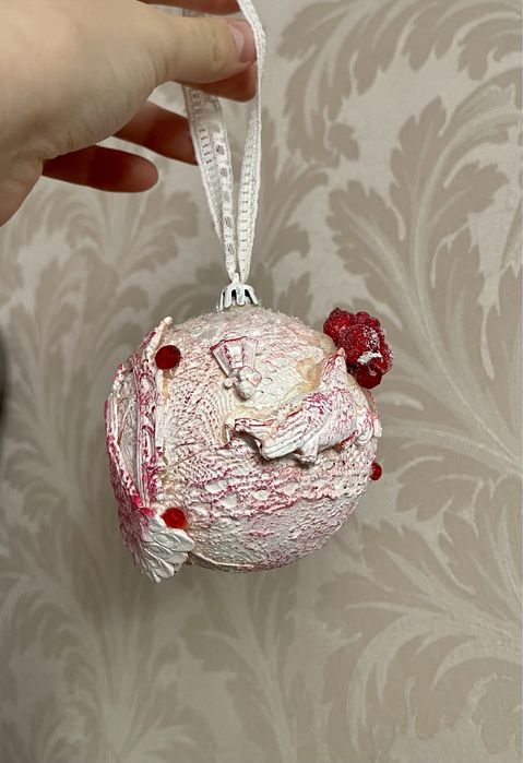 Ёлочный шар, украшение ручной работы