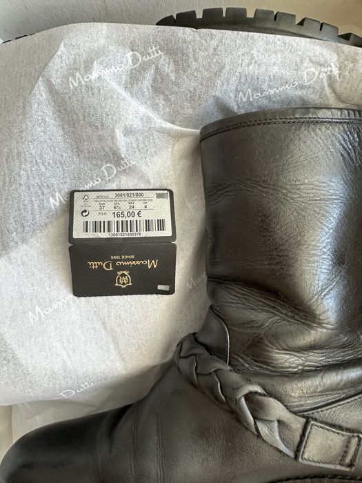 Cizme ghete Massimo Dutti din piele naturală, model biker, mărimea 37