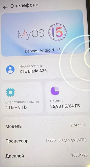 Смартфон ZTE Blade A36