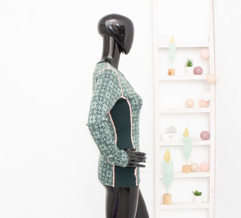 Kari Traa дамска мерино блуза зелена термо бельо от мериносна вълна S