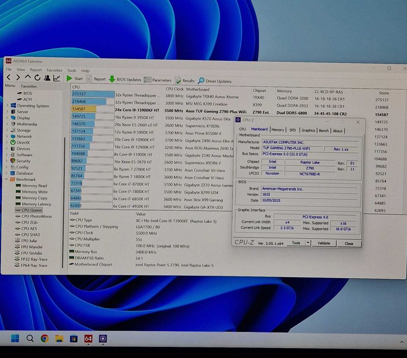 Intel i9 13900KF + Asus TUF Gaming Z790-PLUS WIFI + garantie