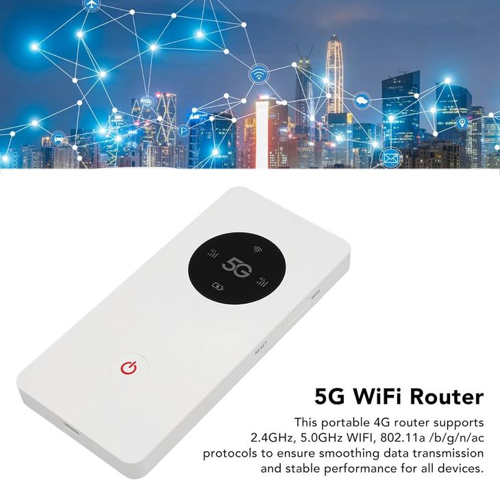 Преносим 5G WiFi Рутер Annadue с Nano SIM Слот и 8000mAh Батерия