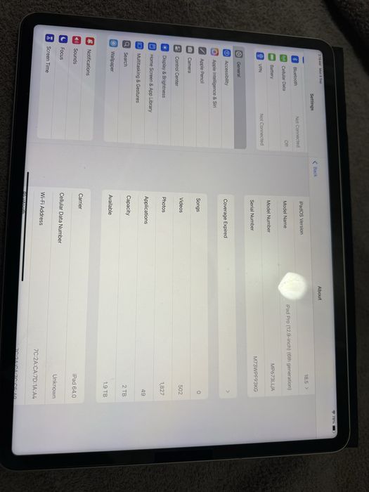 Apple ipad pro 12.9 M2 2TB wifi+cellular
6th gen