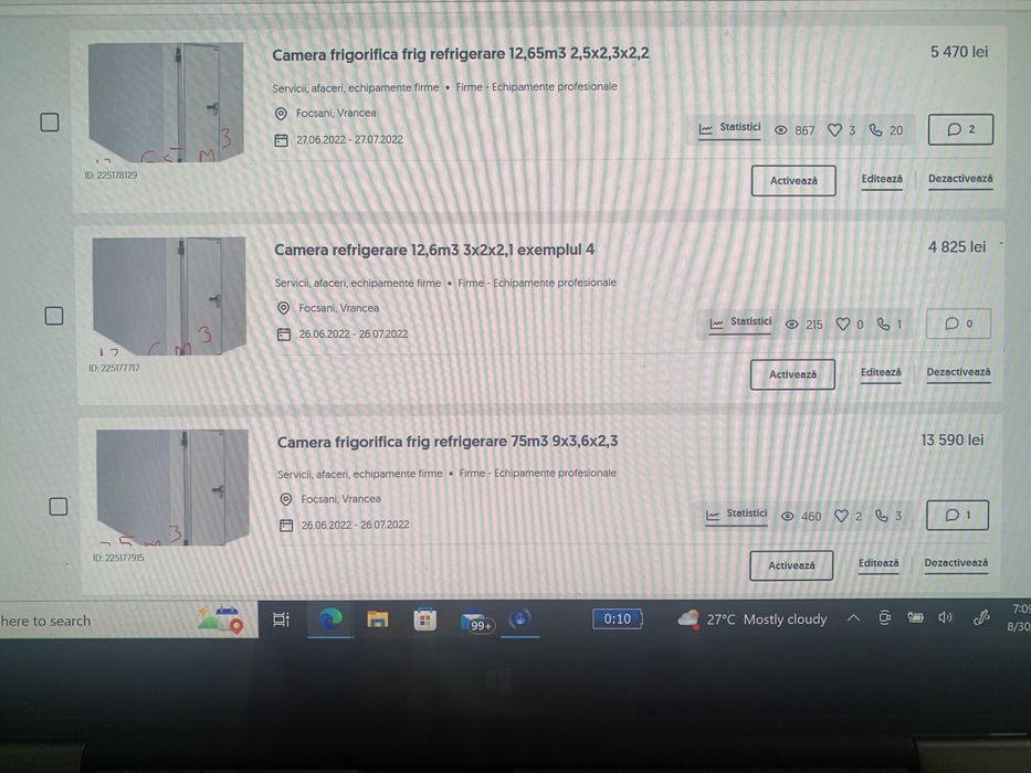 Vitrina frigorifoca refrigerare congelare calcul necesar kit agregat