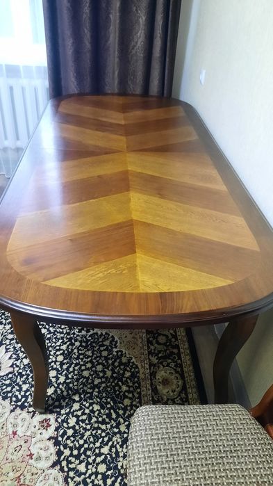 Дубовый стол со стульями 8 шт