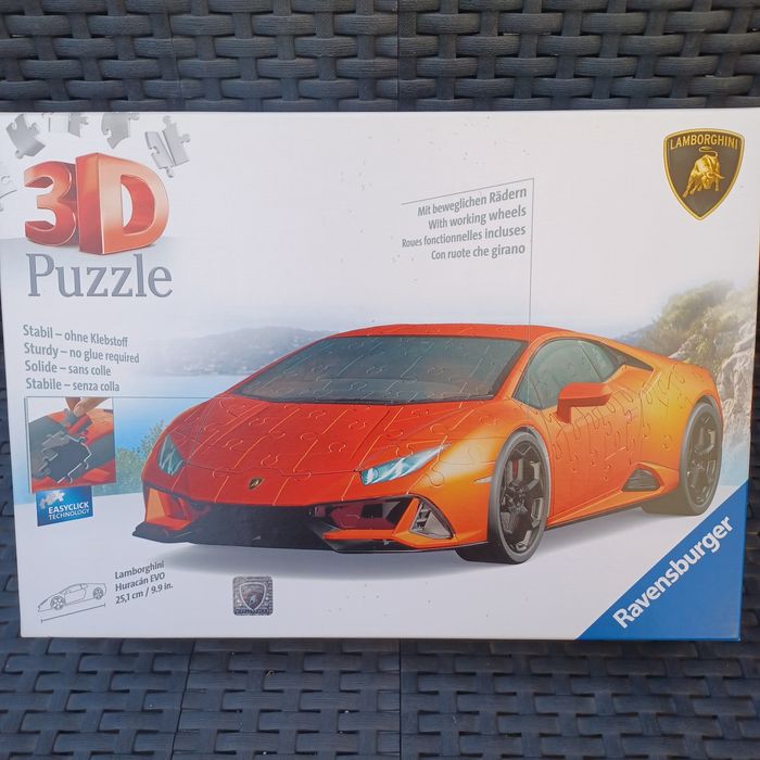 3D Пъзел Ravensburger 108 ел. - Lamborghini Huracán EVO - Arancio