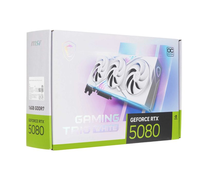 - Видеокарта MSI RTX 5080 GAMING TRIO WHITE 16GB (912-V531-050)