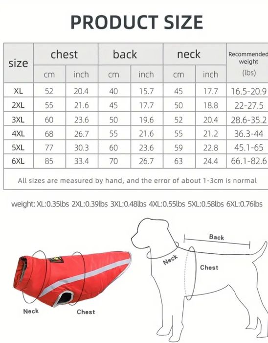 Haina caine talie mare , Produs Nou,Sigilat