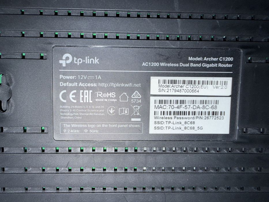 Router TP-Link Archer C1200 AC1200 Dual Band Gigabit – stare foarte bună