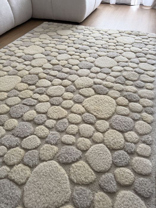 Covor modern, pufos, crem/bej 200x140cm