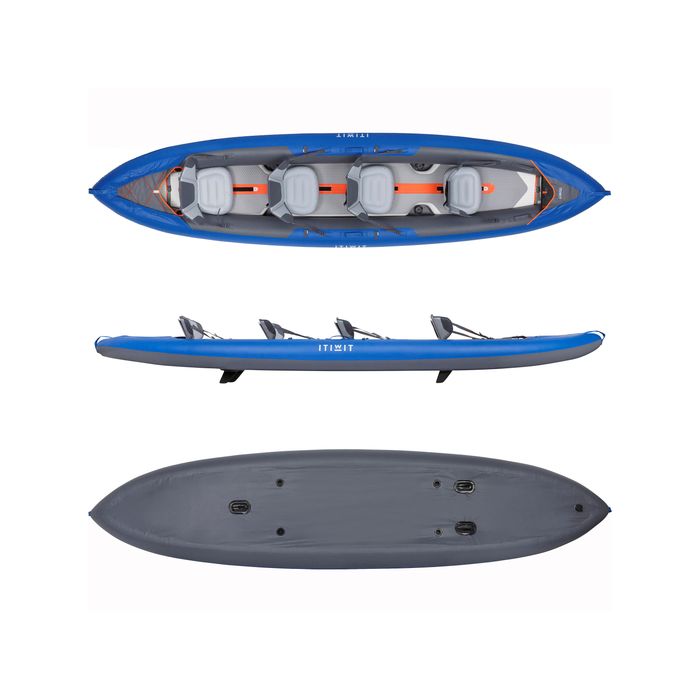 Caiac-canoe gonflabil 4 locuri X100+ Husă - produs resigilat Decathlon